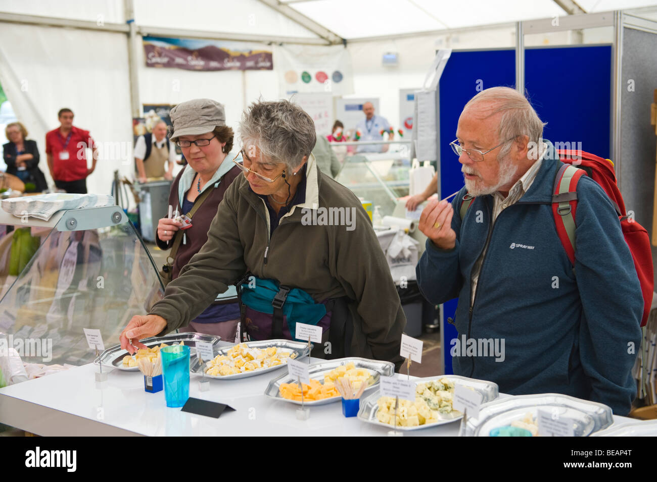 Visitors sampling cheese at The Great British Cheese Festival Cardiff
