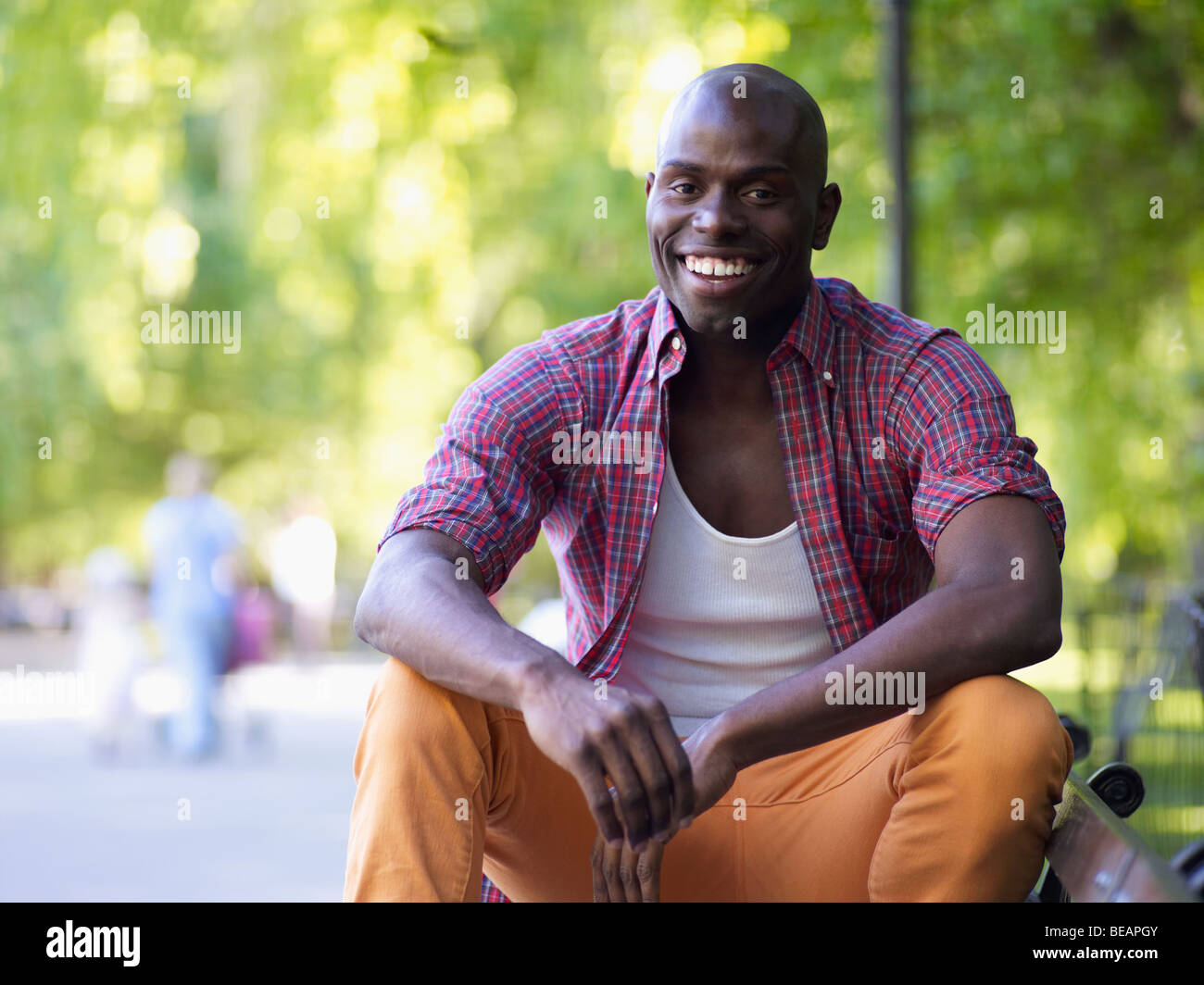African man smiling Stock Photo