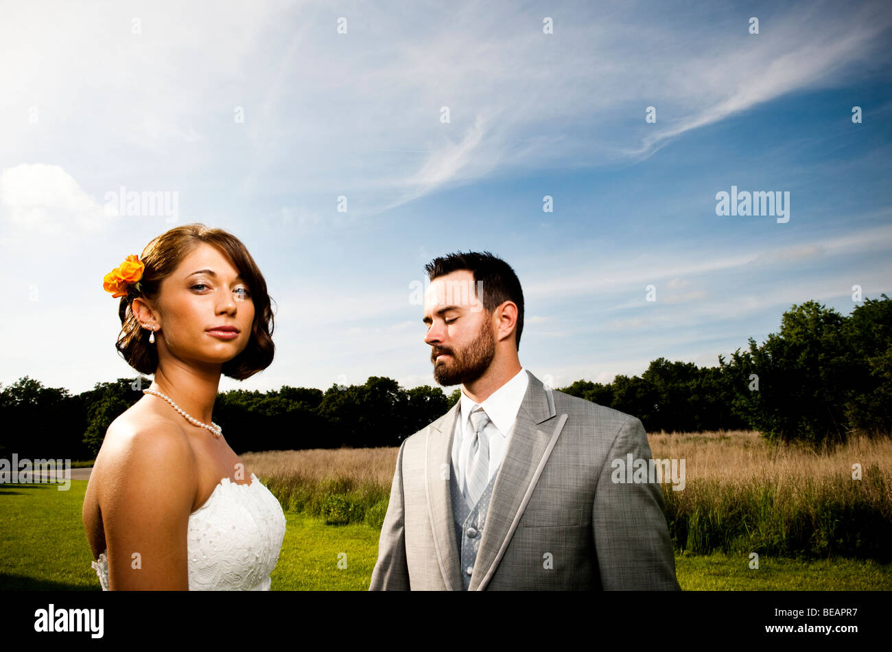 man and woman in formal wear Stock Photo