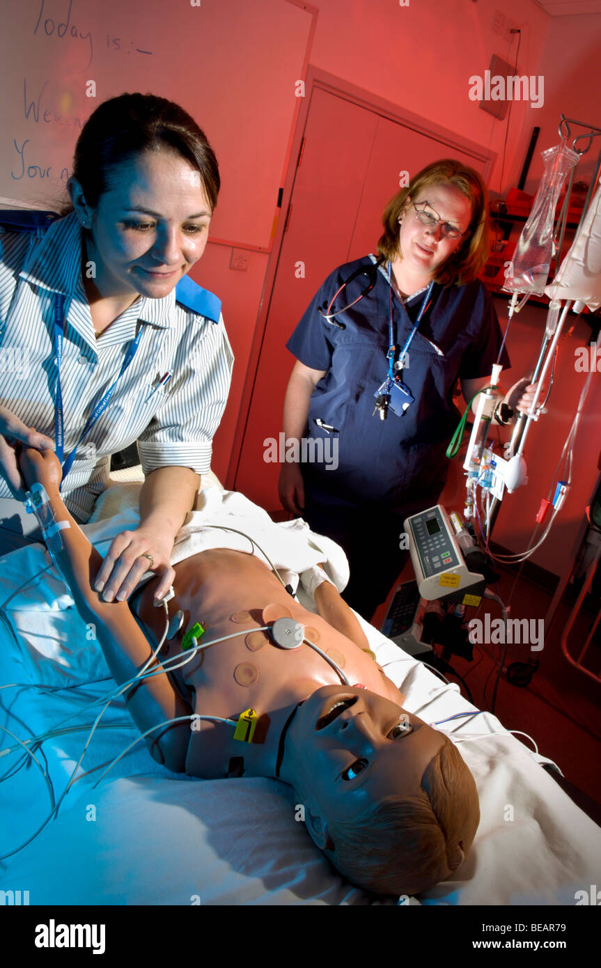 Medical training patient simulator pregnant hi-res stock