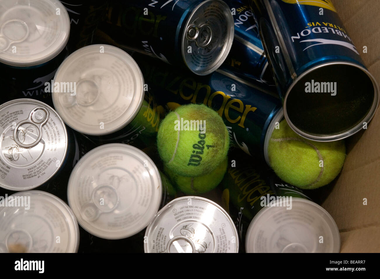 Tennis balls and the containers they are supplied in Stock Photo Alamy