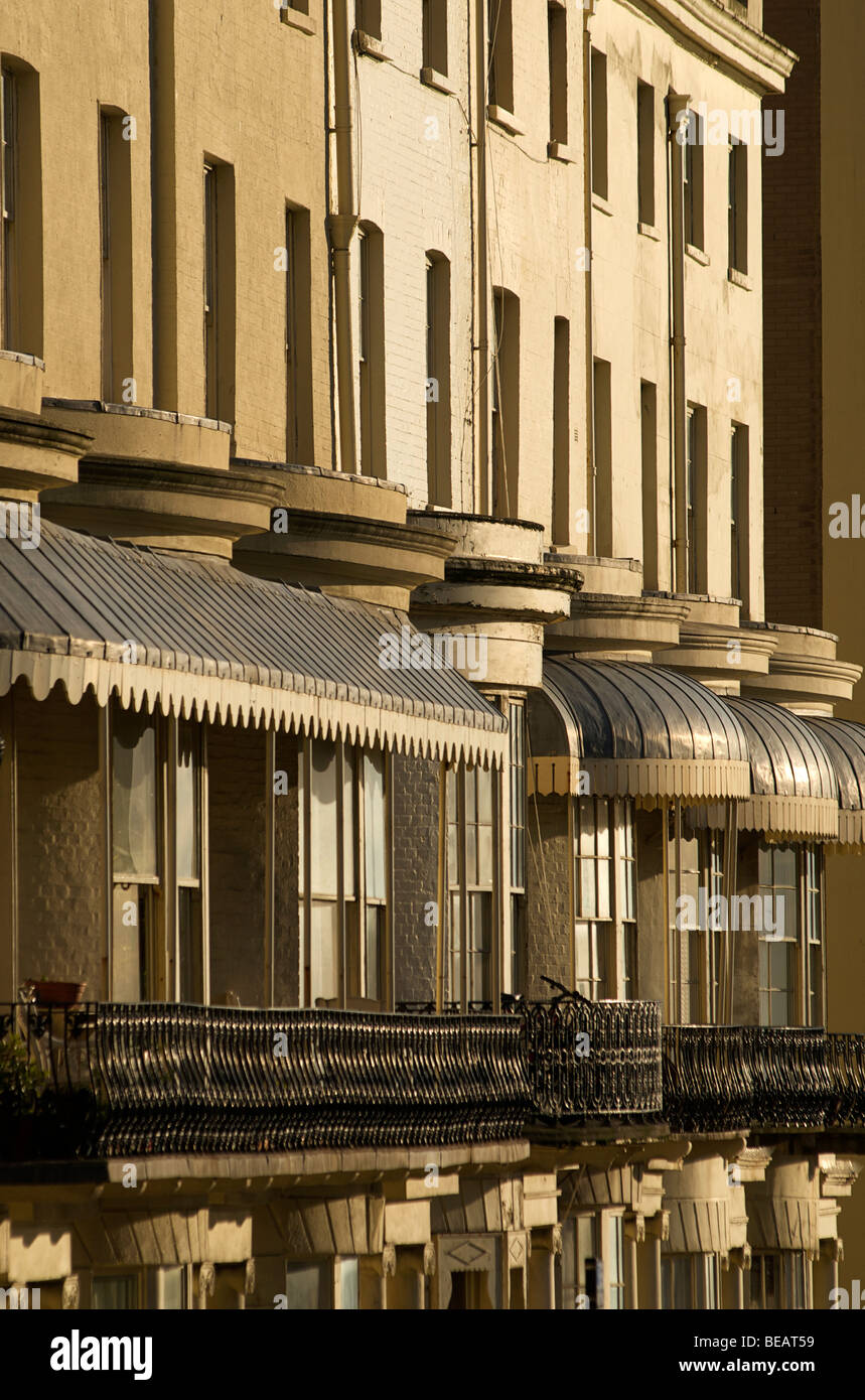 Detail of Regency townhouse architecture in Regency Sqaure off Brighton ...