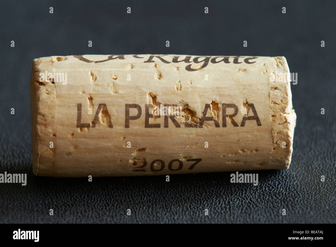 technical cork with disks at the end and glued parts in the middle Stock Photo