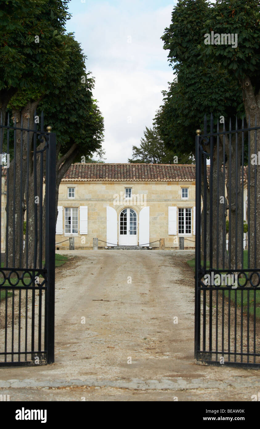 gate chateau trottevieille saint emilion bordeaux france Stock Photo