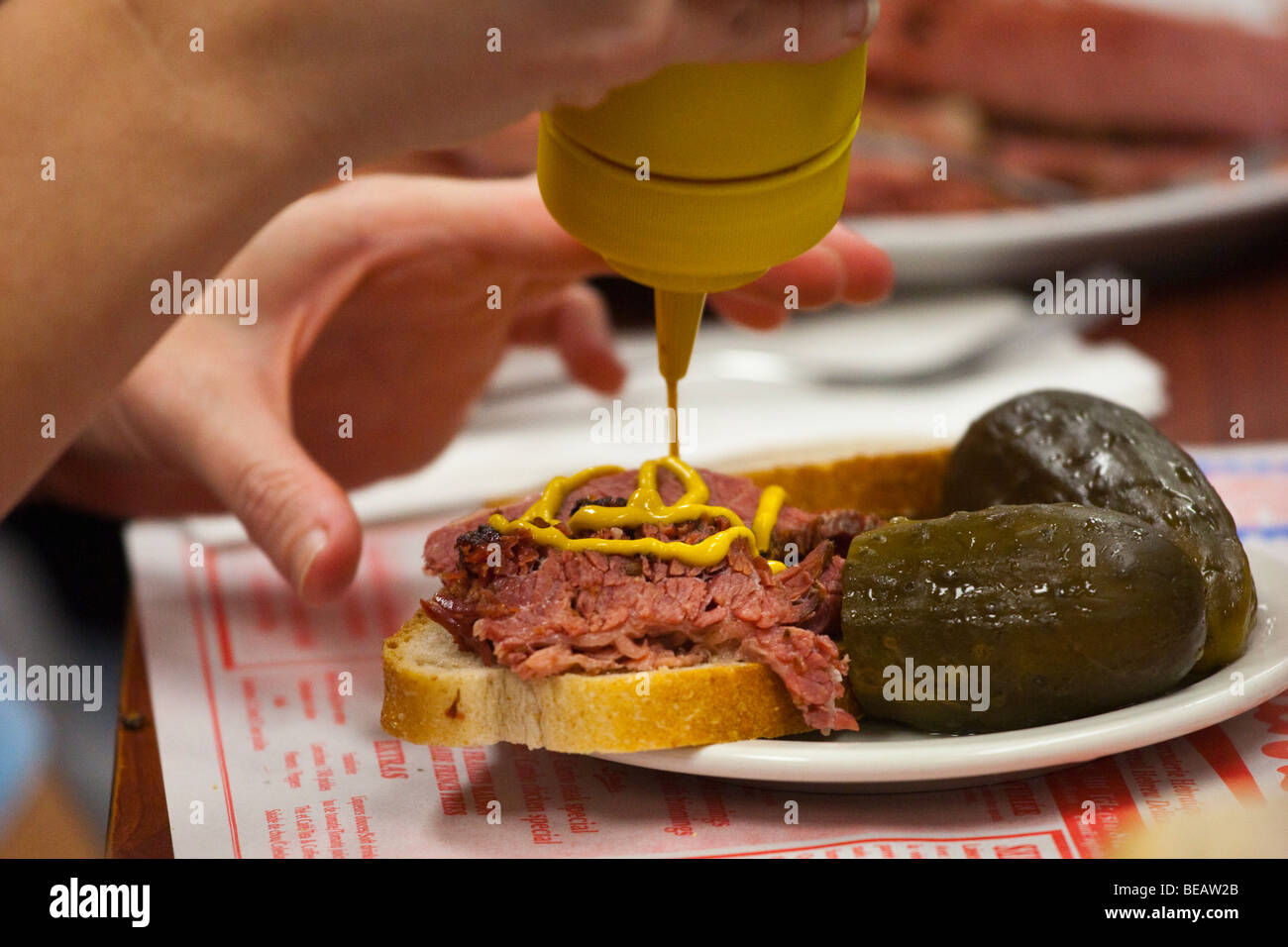 Smoked Meat Sandwhich at Schwartz's Restaurant is famous in Montreal