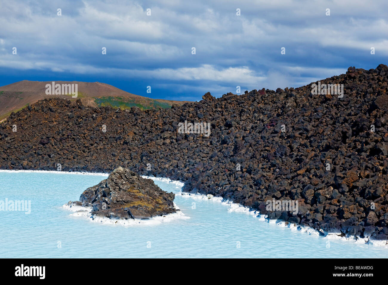 Geothermal waters outside the Blue Lagoon, near Keflavik, Iceland. Stock Photo