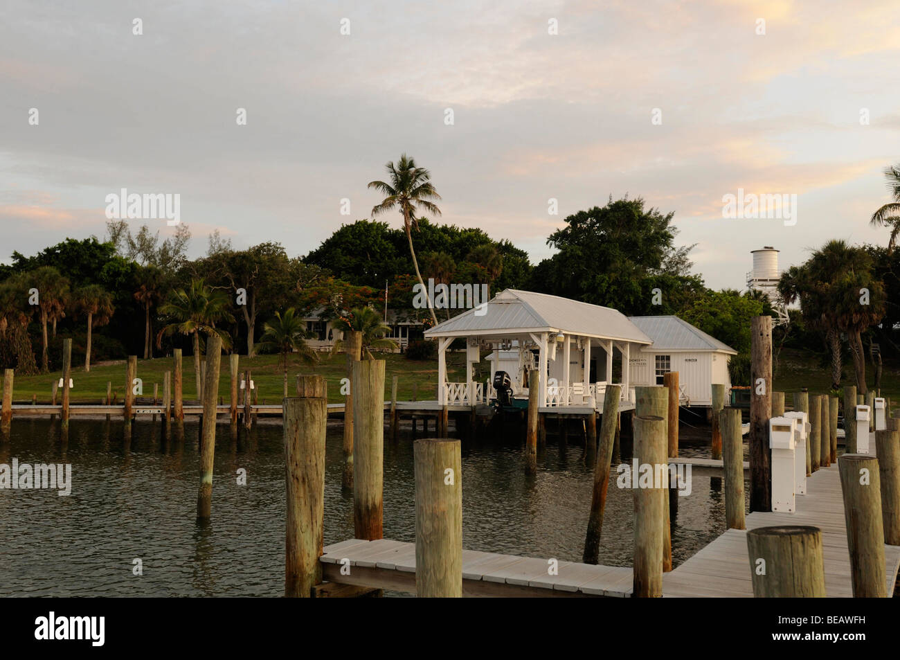 Cabbage Key marina, Florida Stock Photo Alamy