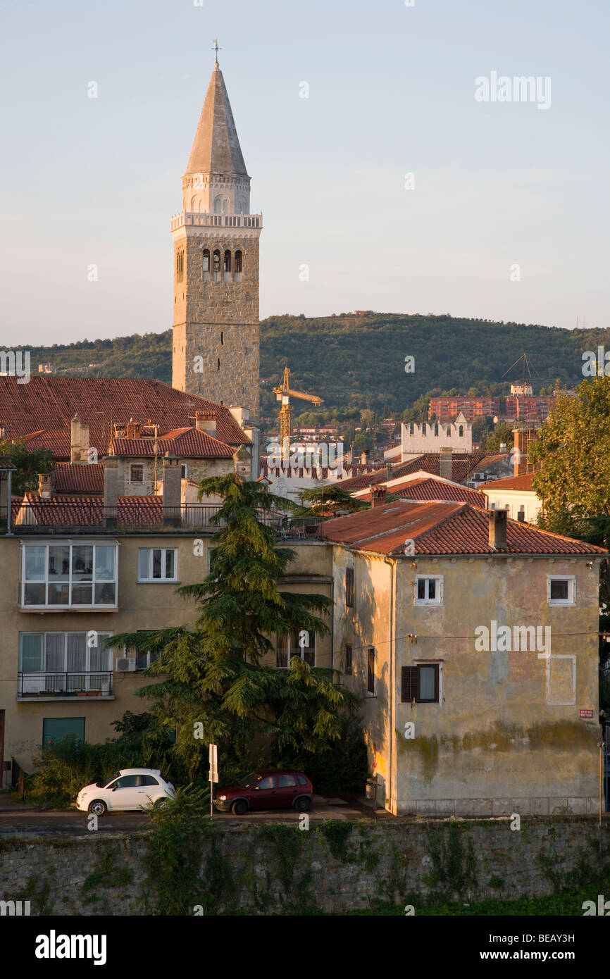 Koper Slovenia Town Bell Tower Early Morning Light Stock Photo