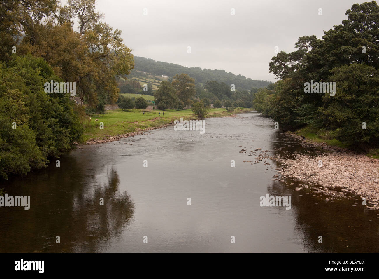 River Usk, Glanusk Park, Crickhowell Powys Wales Stock Photo