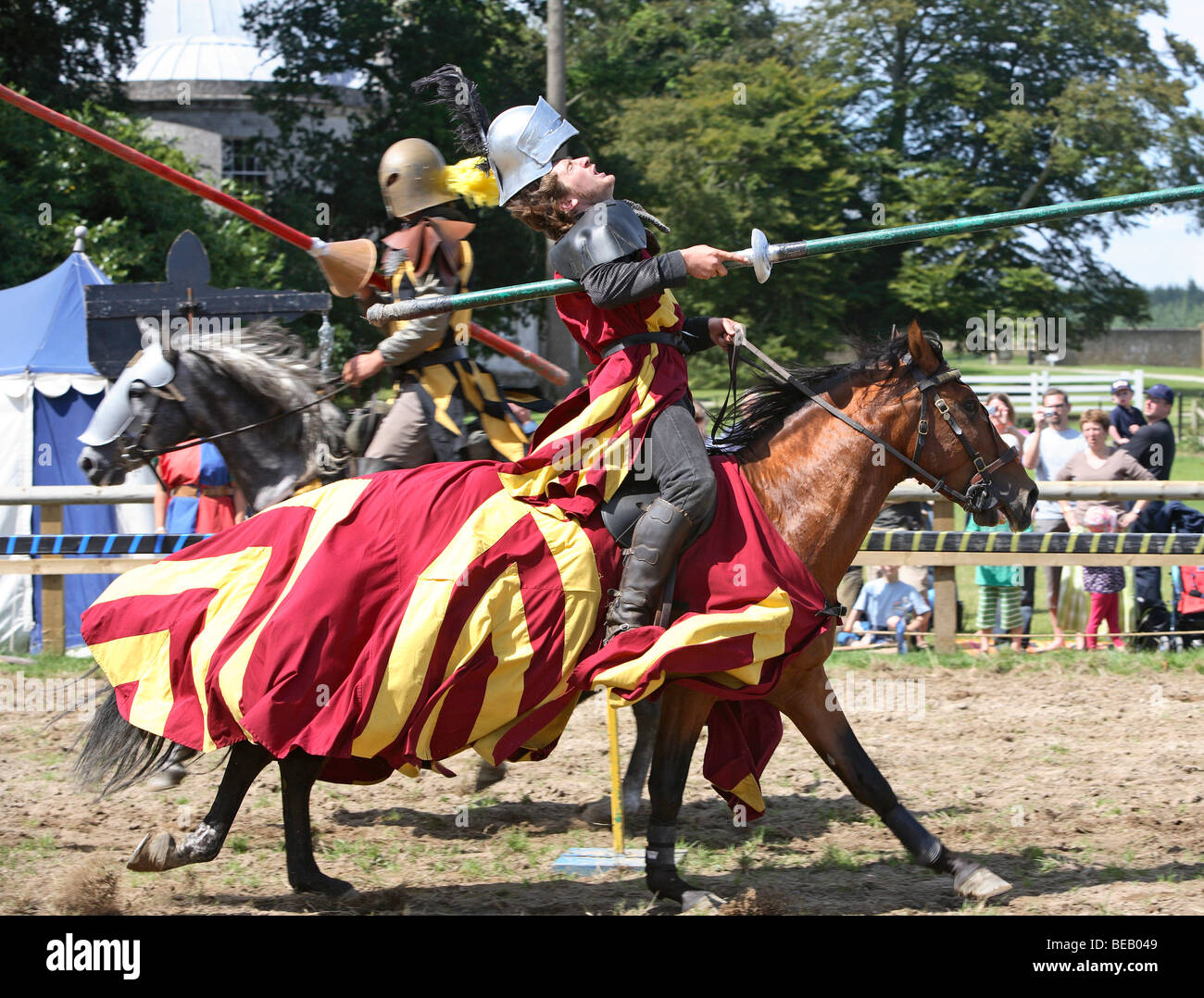 Jousting, Lulworth Castle, Dorset, UK Stock Photo