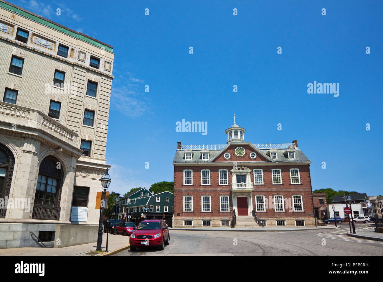 Washington Square and the brick Georgian-style Old Colony House (1741) in Newport, Rhode Island, New England, U.S.A. Stock Photo