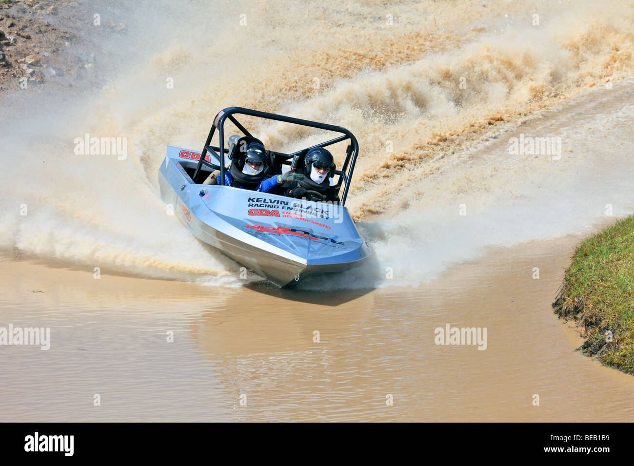 Australian Jet Sprint Boat championship timed sprint runs on enclosed