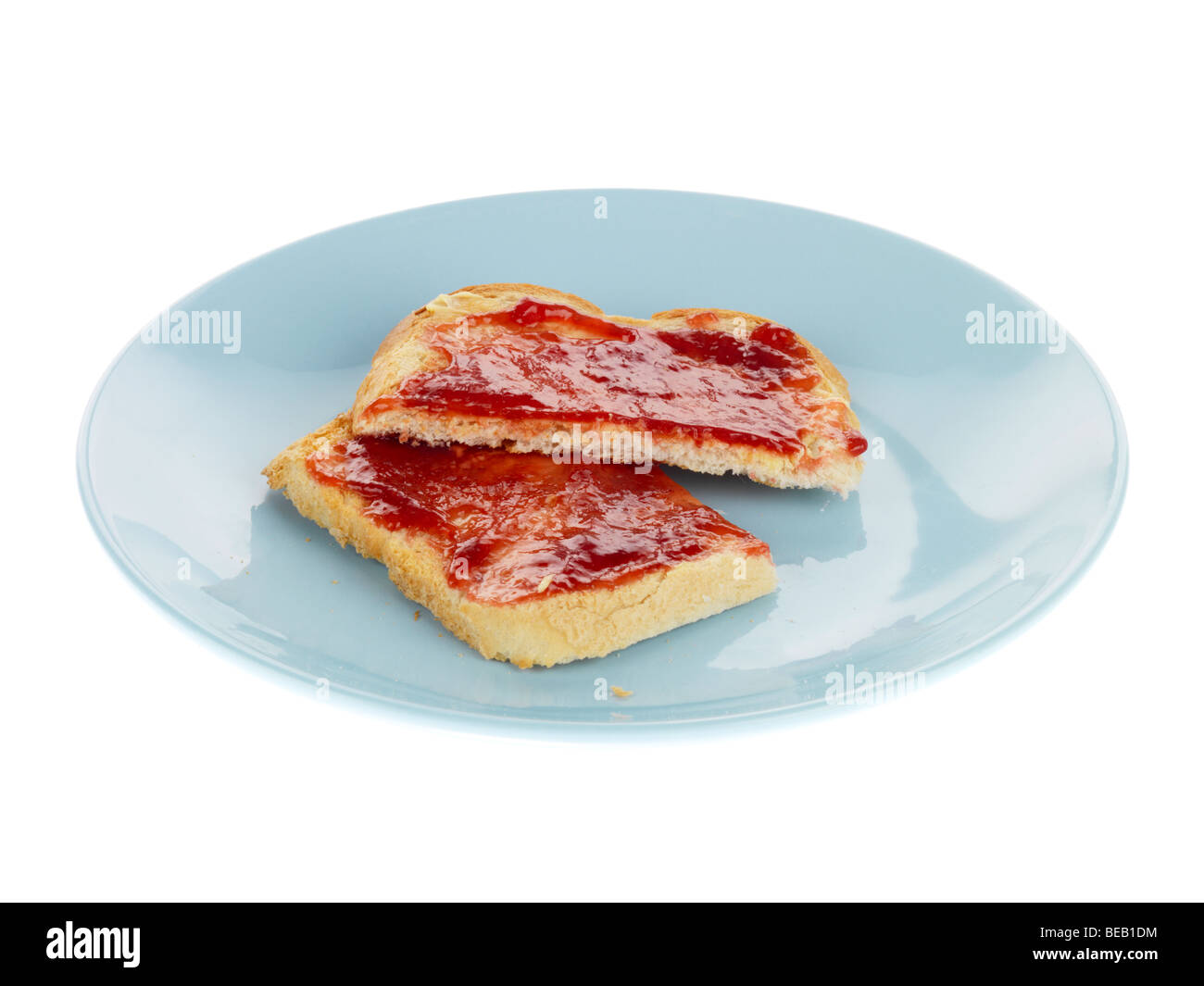 Strawberry Jam on Toast Stock Photo Alamy