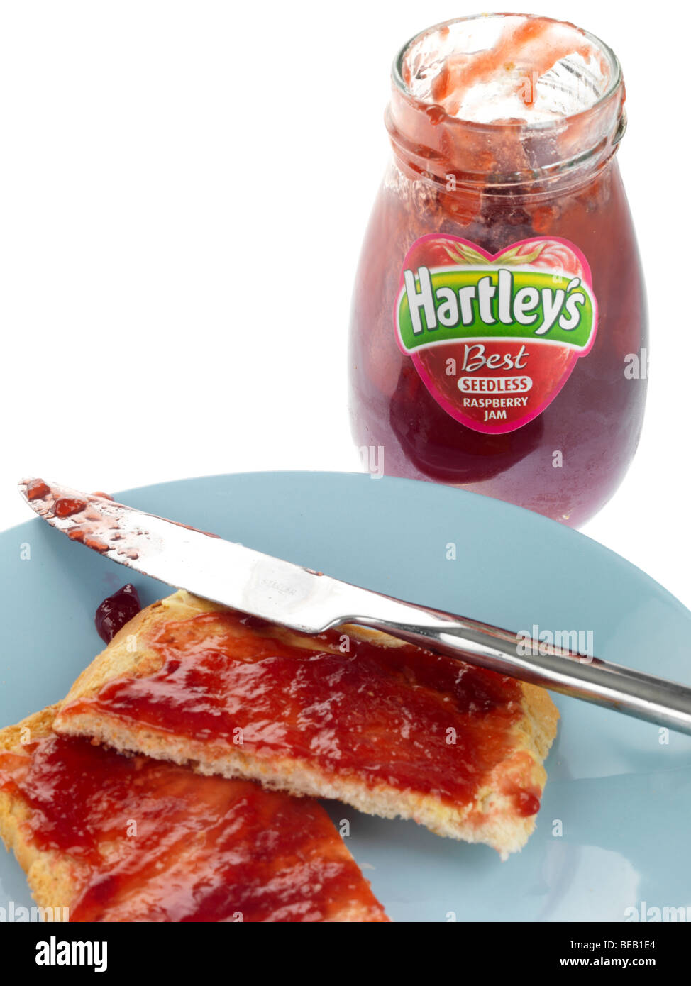 Strawberry Jam on Toast Stock Photo Alamy