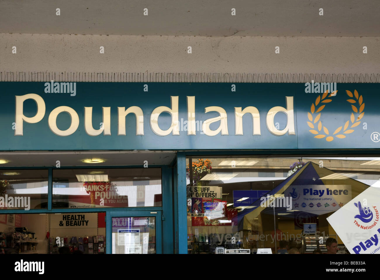 Poundland discount store sign Stock Photo