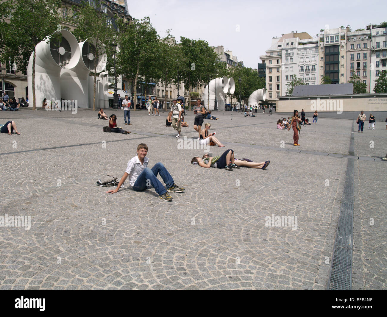 Paris. Square near Centre Georges Pompidou Stock Photo