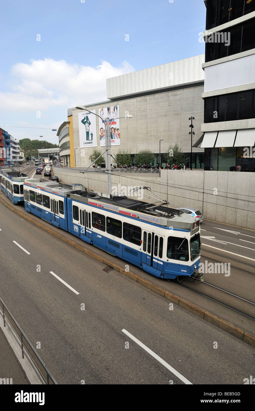 Zurich has a strong transport system based on trams Stock Photo