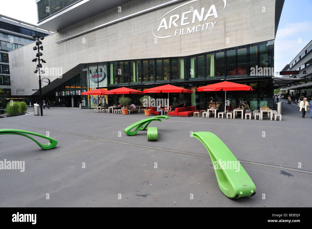 The Arena overlooking Kalander Platz in the Sihl City mall, Zurich Stock Photo