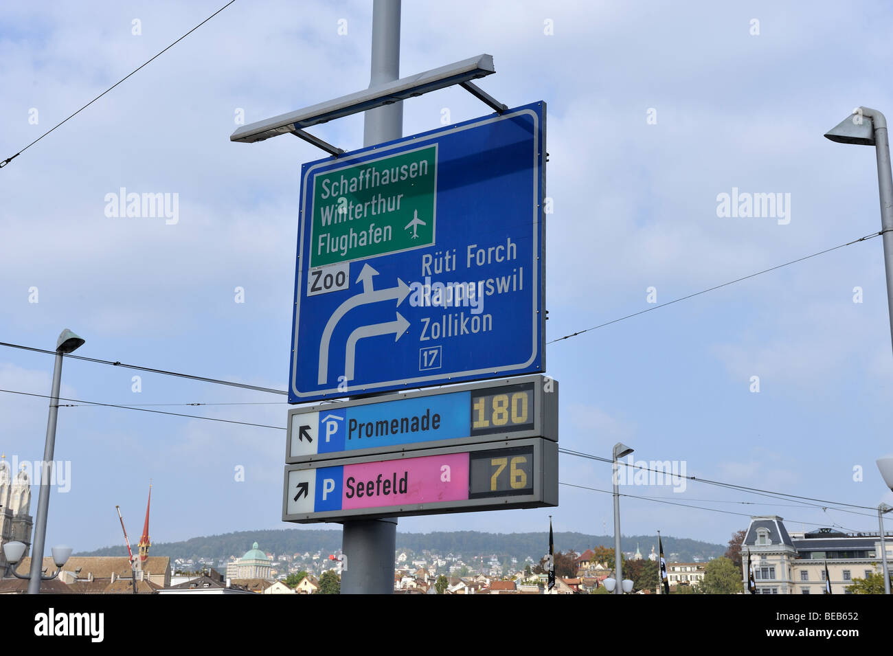 Traffic sign in Zurich Stock Photo Alamy