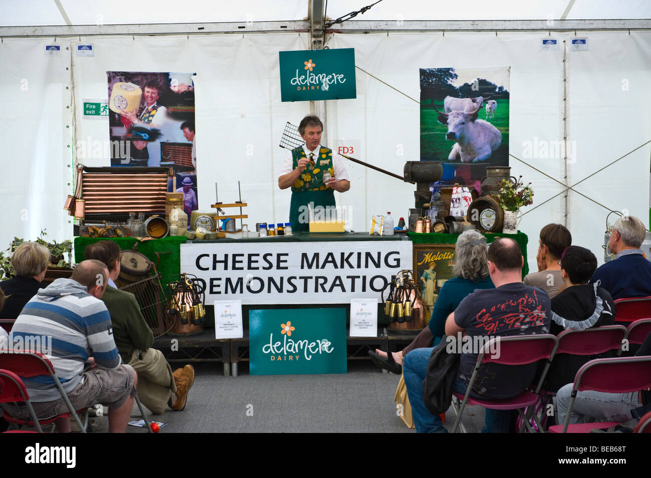 Demonstration of cheese making at The Great British Cheese Festival