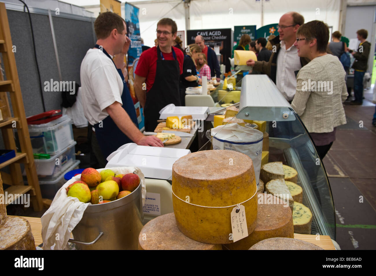 Hafod Welsh organic cheddar display their products at The Great British
