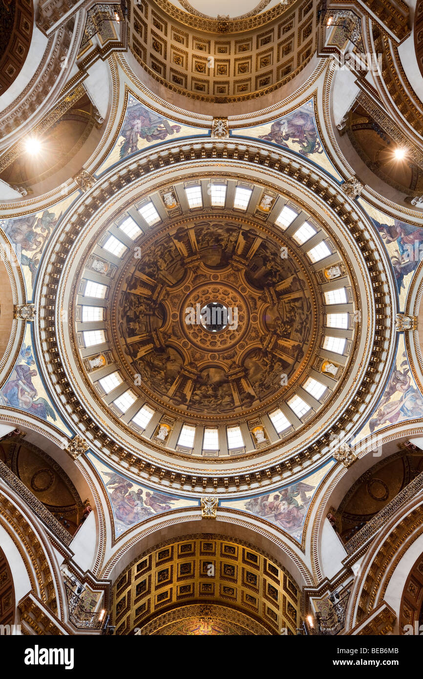 interior of main dome, St. Paul's cathedral, London, England, UK Stock Photo