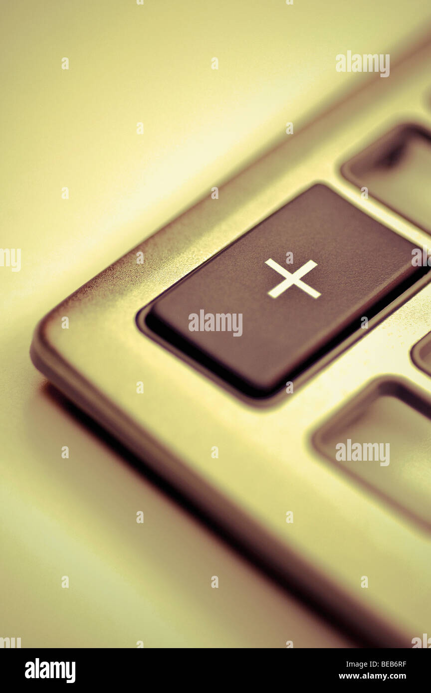 Close-up of add button on a calculator Stock Photo