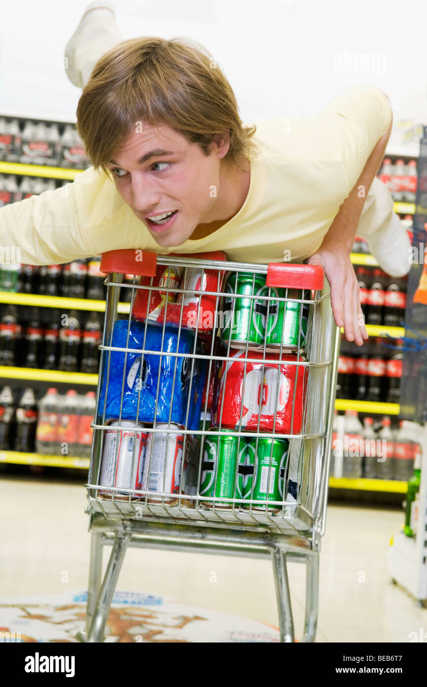 Man Shopping In A Supermarket Stock Photo - Alamy