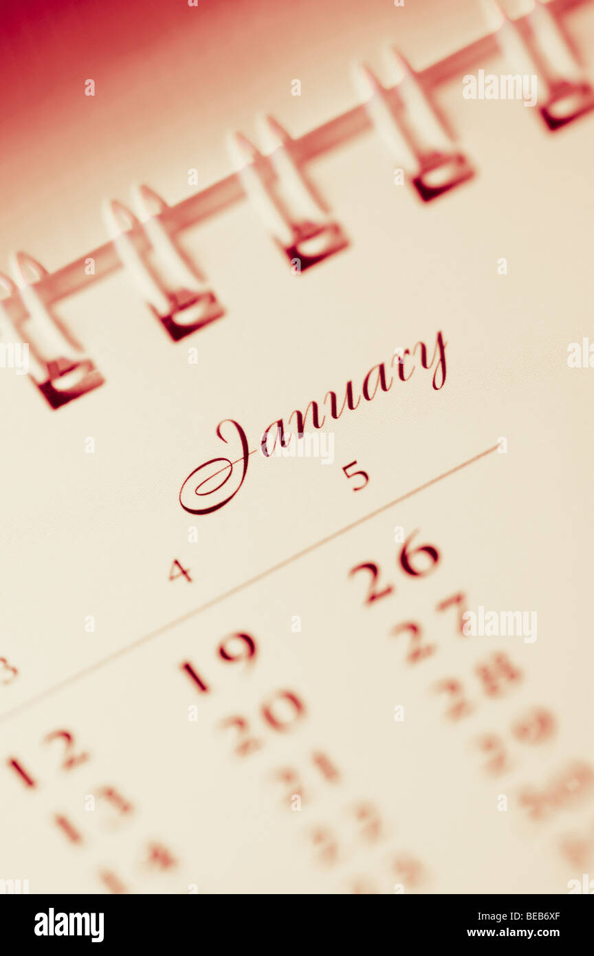Close-up of a desk calendar Stock Photo
