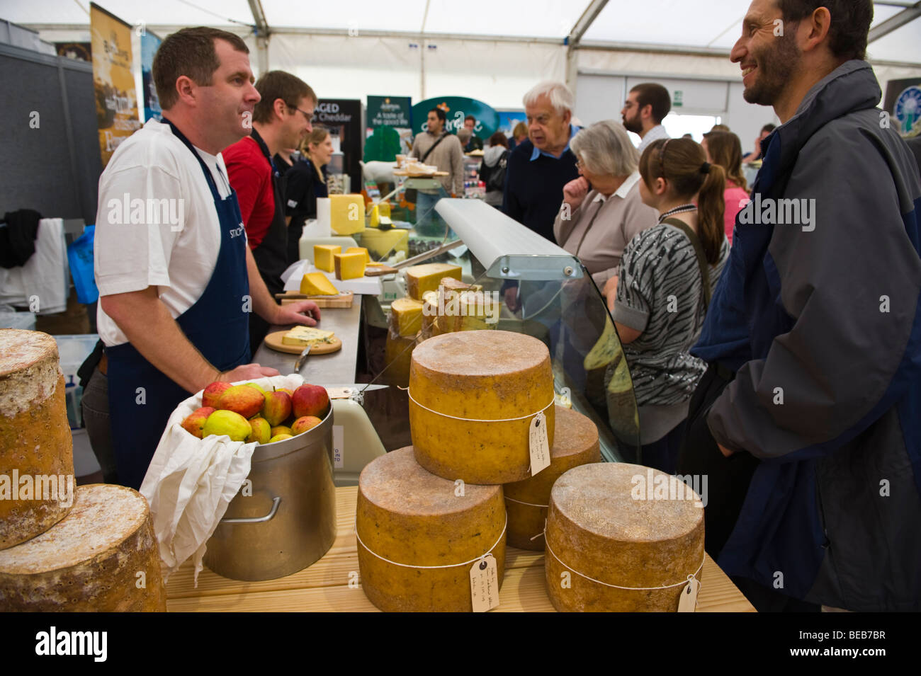 Hafod Welsh organic cheddar display their products at The Great British