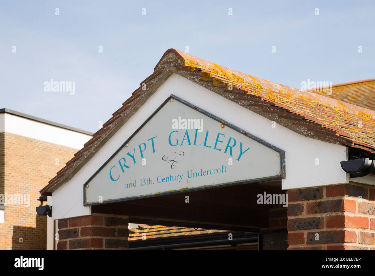 Entrance to the Crypt Gallery, Seaford, Sussex, England, UK. Stock Photo