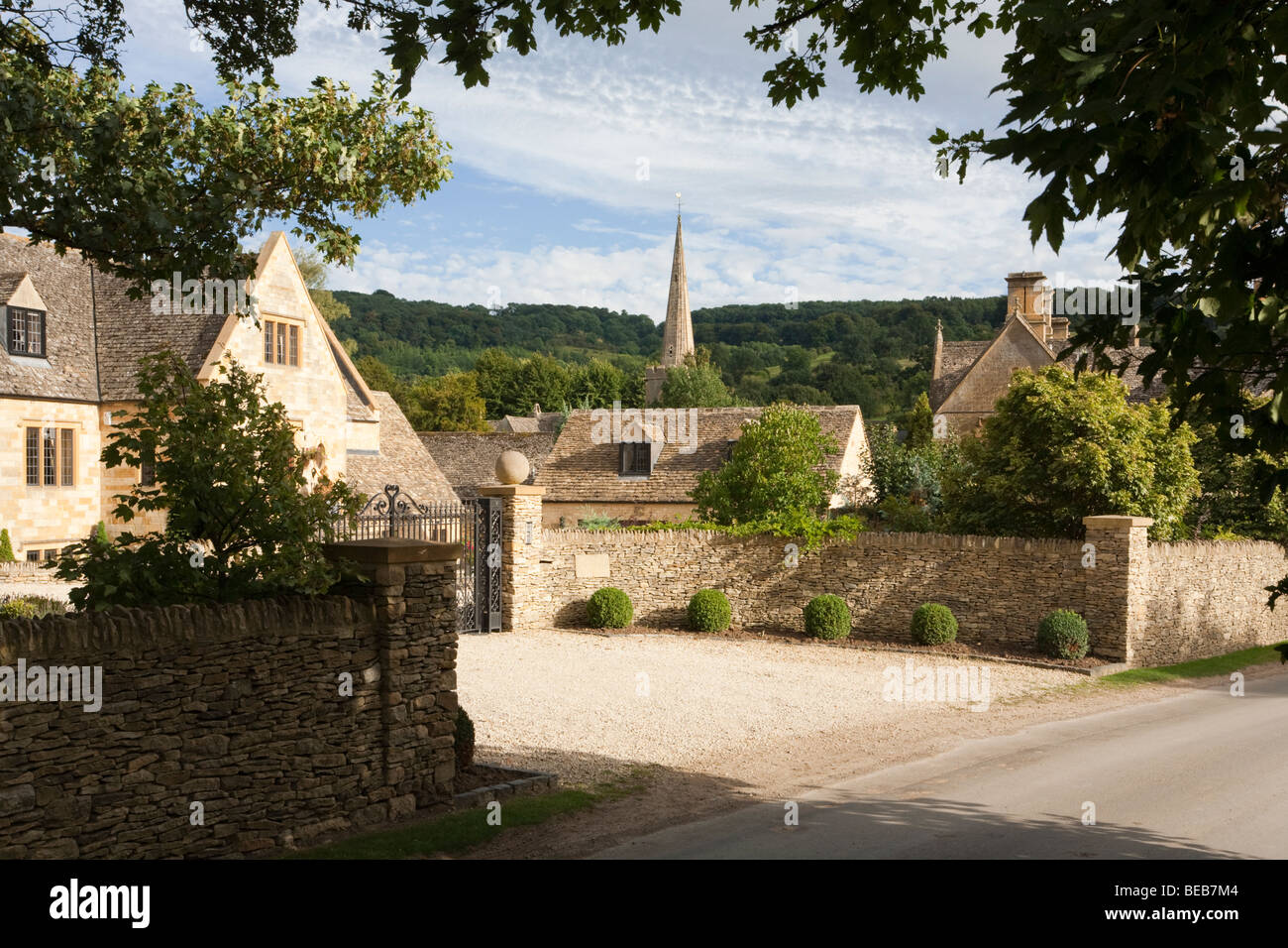 Evening in the Cotswold village of Stanton, Gloucestershire Stock Photo