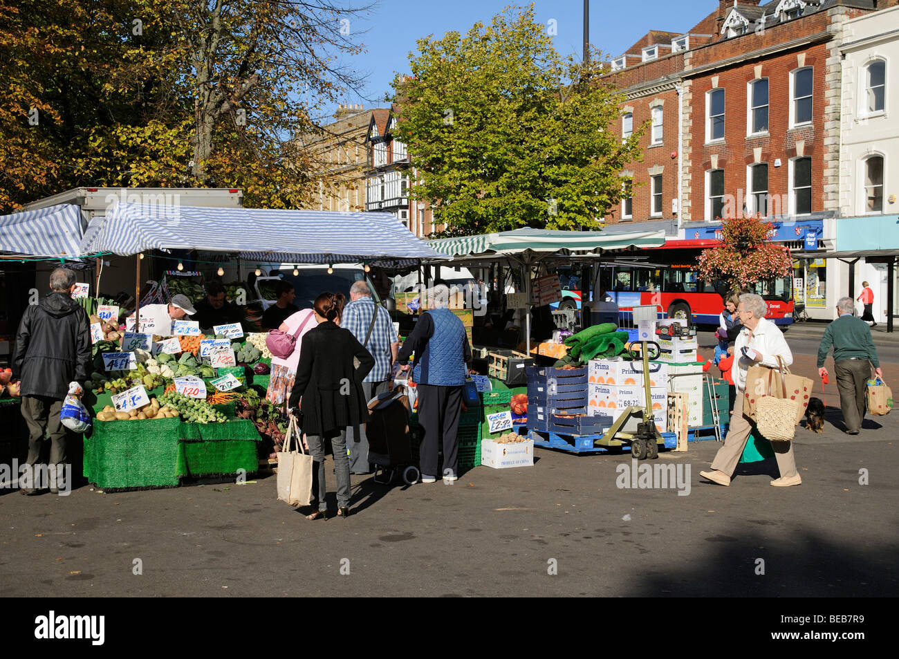 Salisbury Wiltshire England market day in the city centre Stock Photo