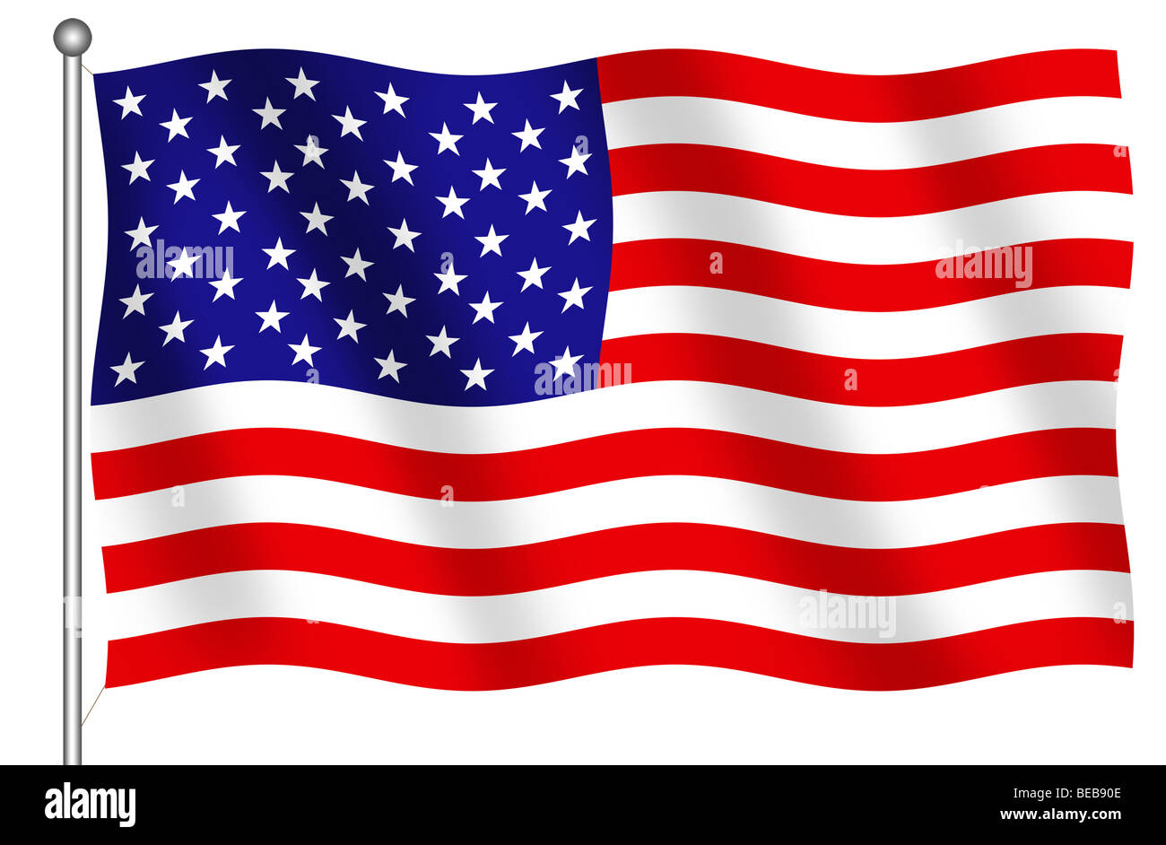 Computer generated illustration of the flag of the united States of America Stock Photo