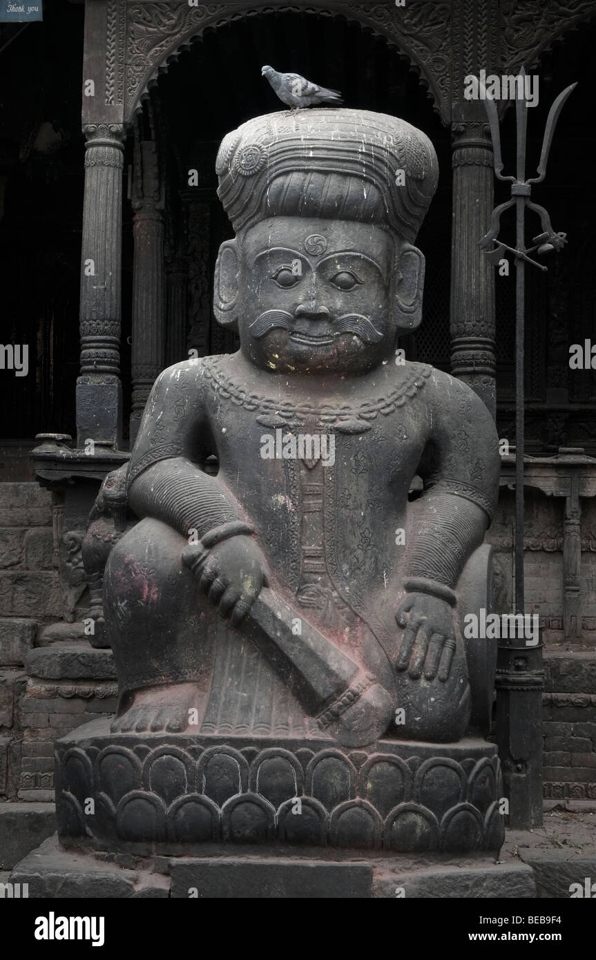Statues, Pillars, & Architecture, Durbar Square, Bhaktapur, Nepal Stock