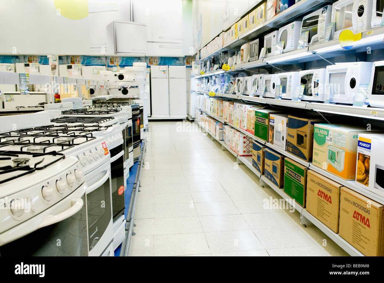 Kitchen appliances in a supermarket Stock Photo Alamy