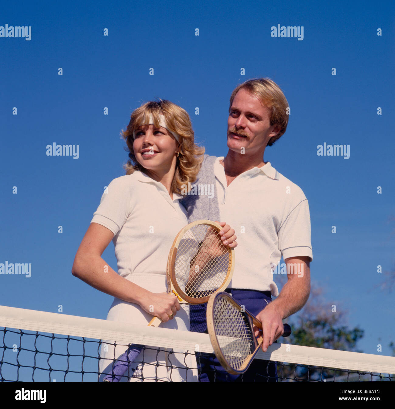 tennis players retro 70s Stock Photo - Alamy