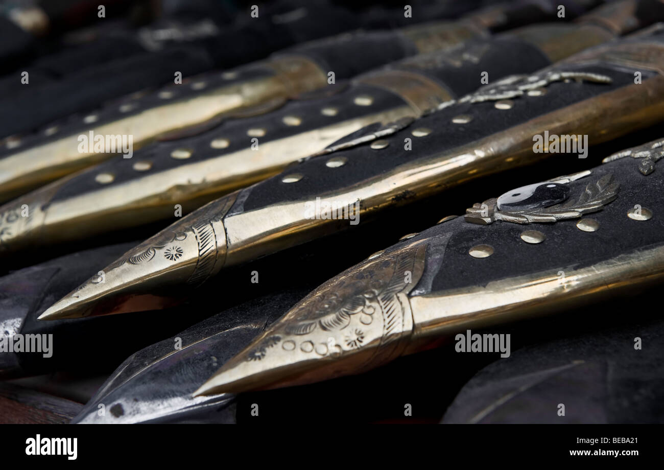 Gurkha Daggers (Dafya) for sale Bhaktapur, Nepal Stock Photo