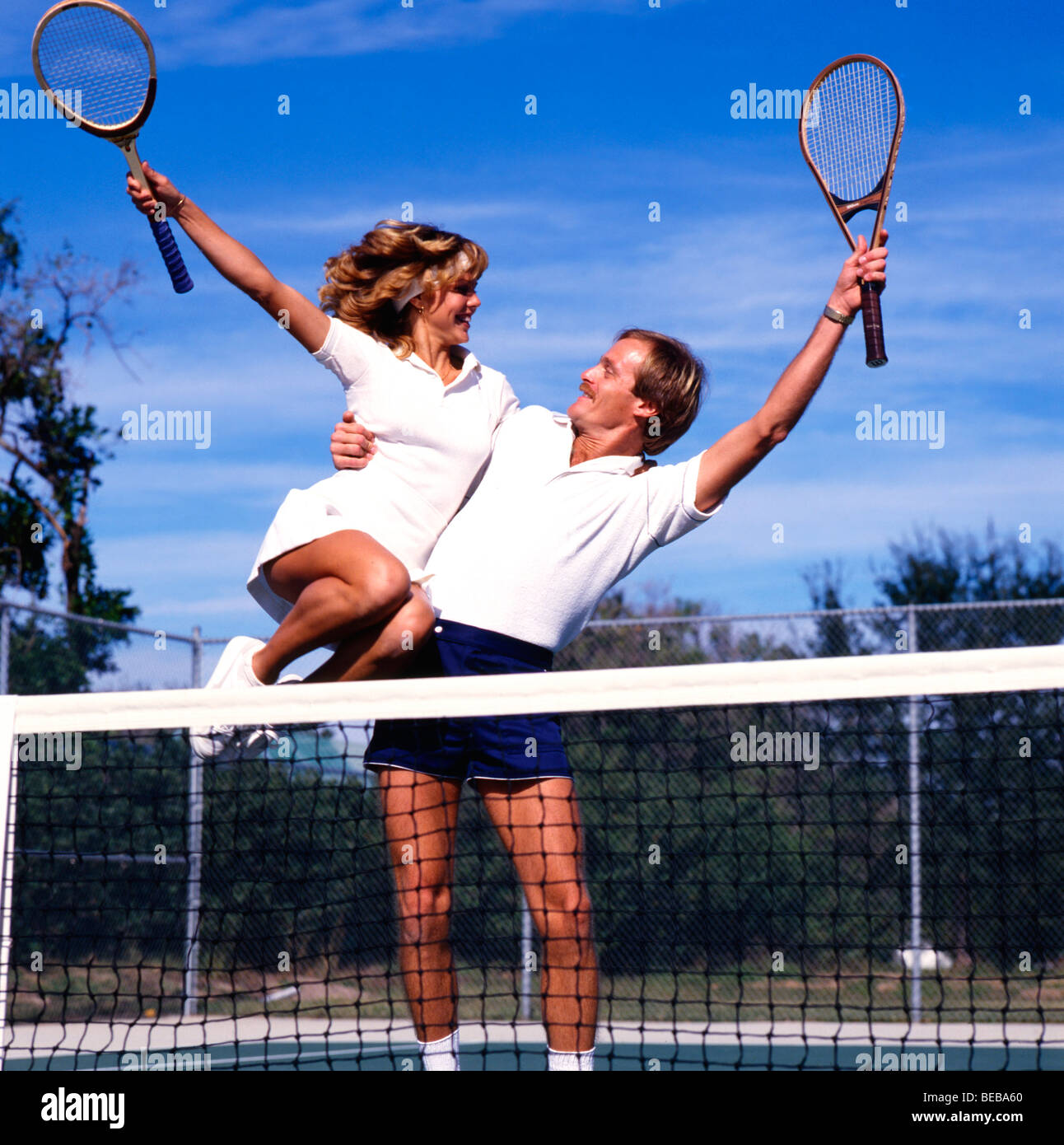 tennis players retro 70s Stock Photo - Alamy
