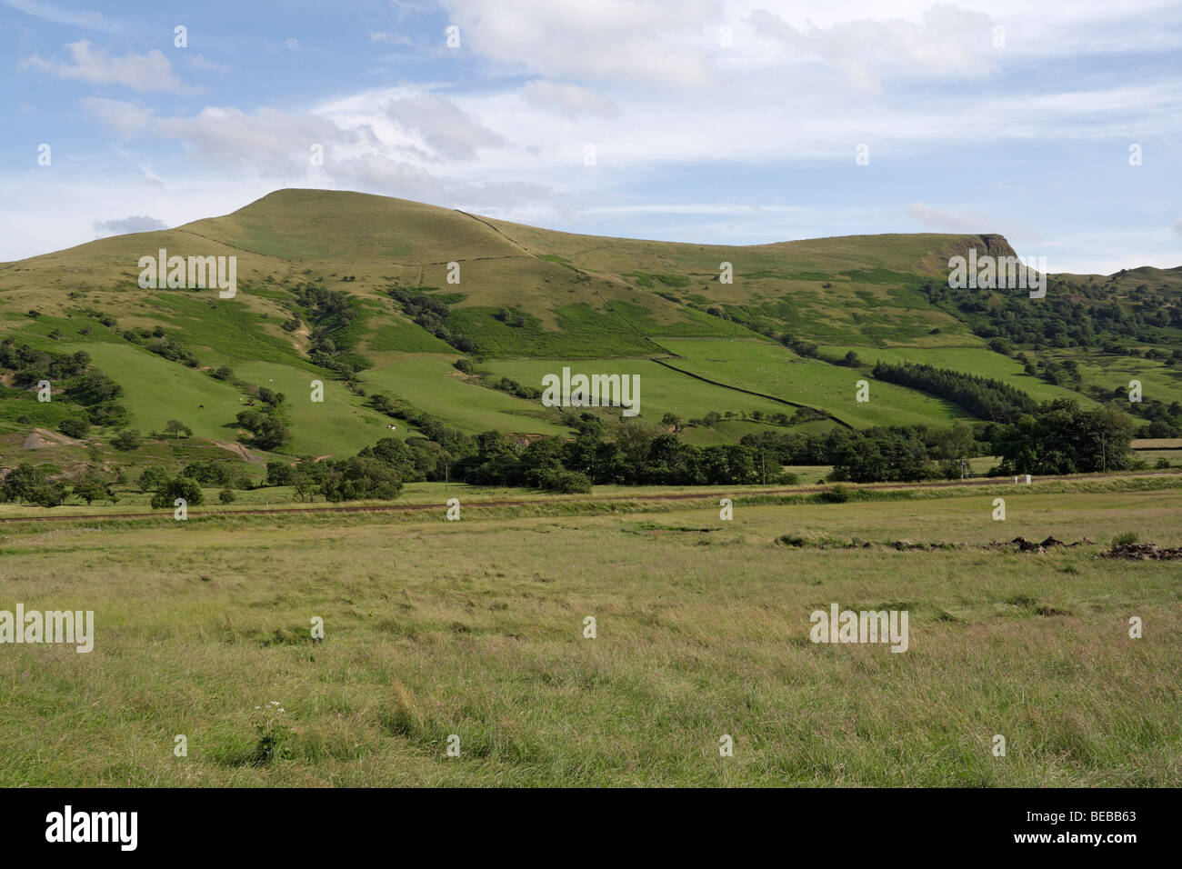 Loose Hill and Hollins Cross from the Vale of Edale Stock Photo