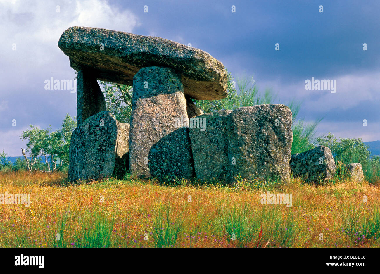 Dolmen “Pedra da Orca”, Serra da Estrela, Portugal Stock Photo