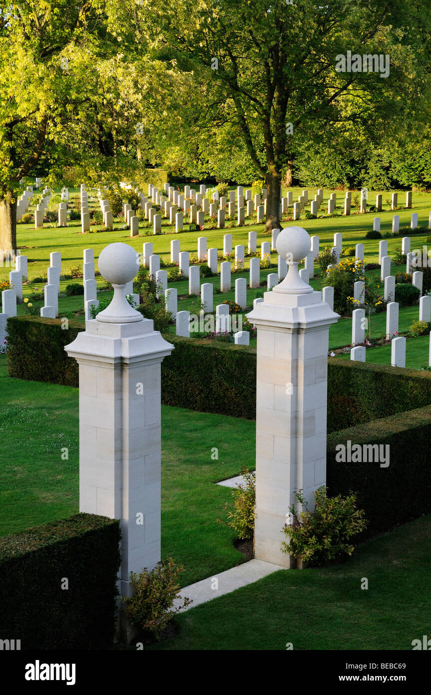 Canadian WWII War Cemetery at Beny Sur Mer in Normandy France Stock Photo