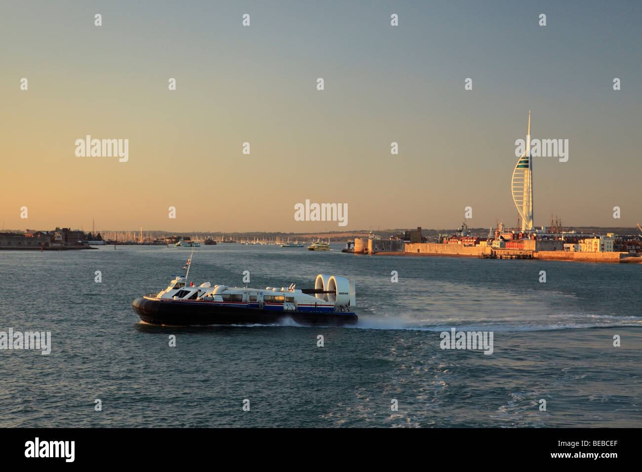 Portsmouth to Ryde Isle of Wight hovercraft. Stock Photo