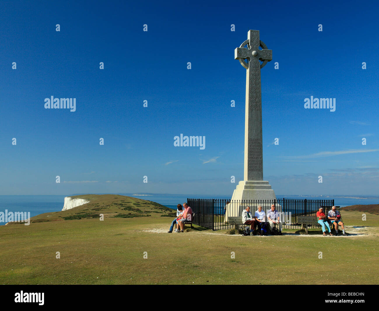 Tennyson's Monument, Tennyson Down, Isle of Wight, England, UK. Stock Photo
