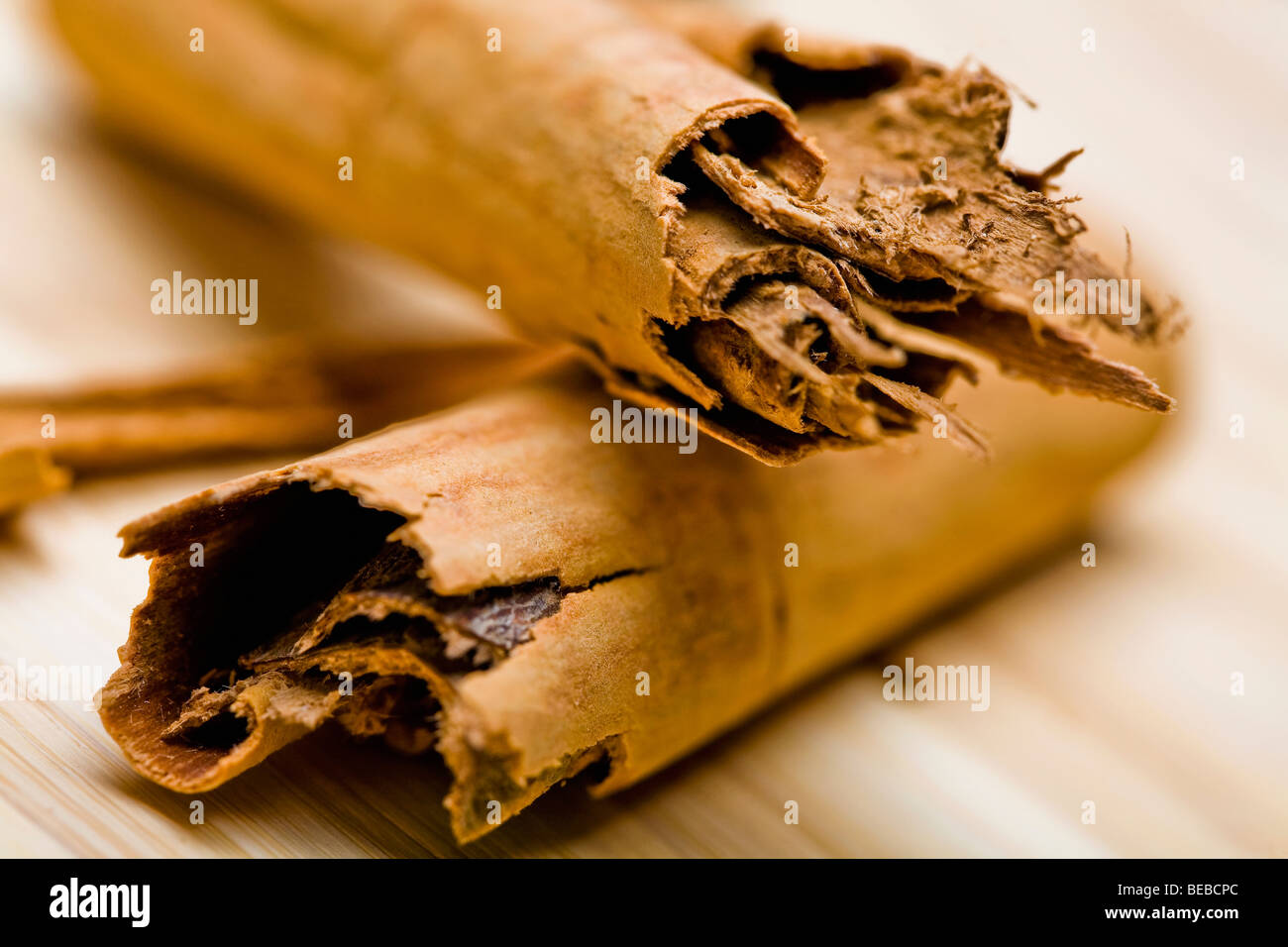 Close-up of cinnamon sticks Stock Photo
