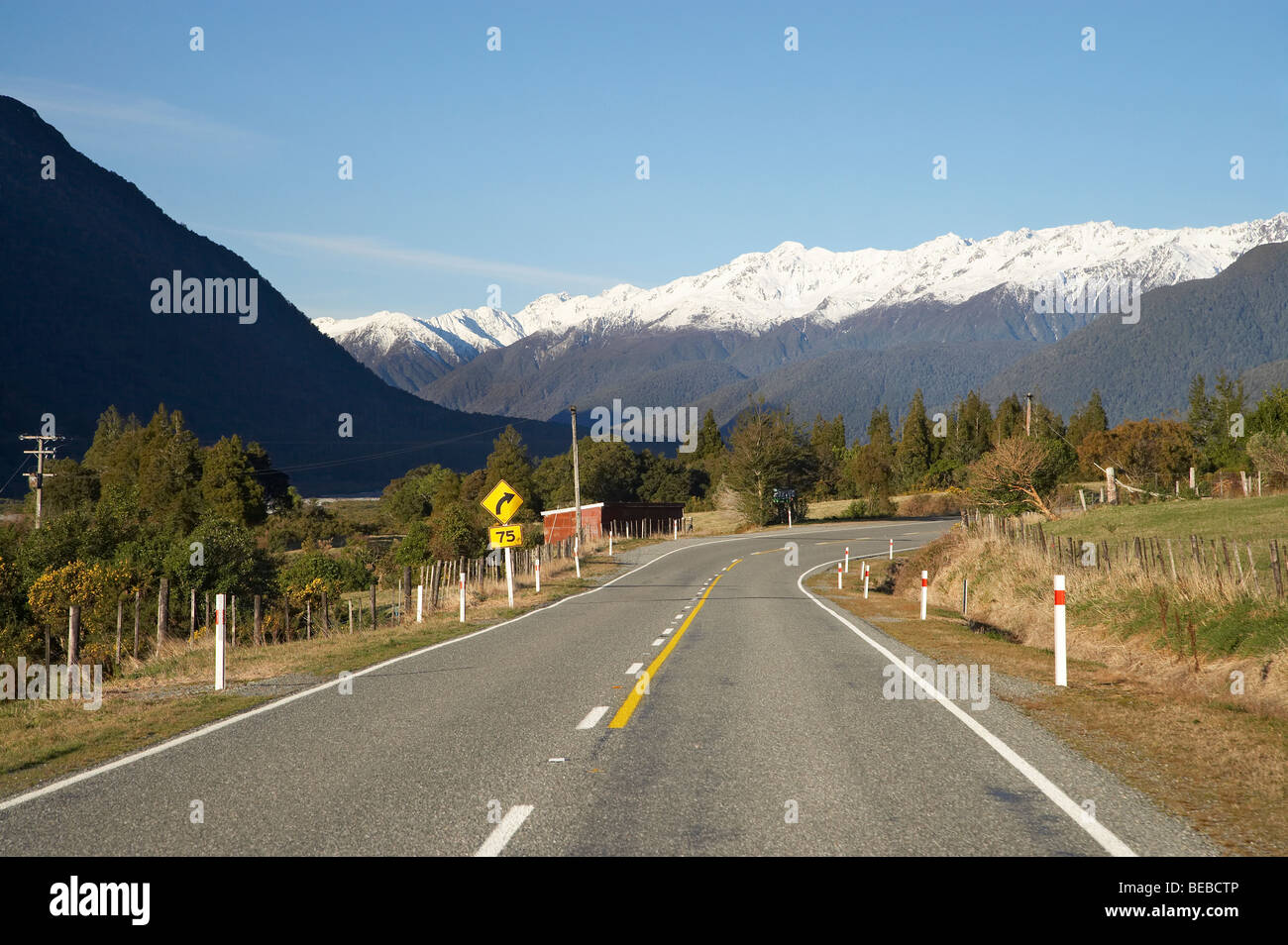 Arthur's Pass Road at Jacksons, West Coast, South Island, New Zealand Stock Photo
