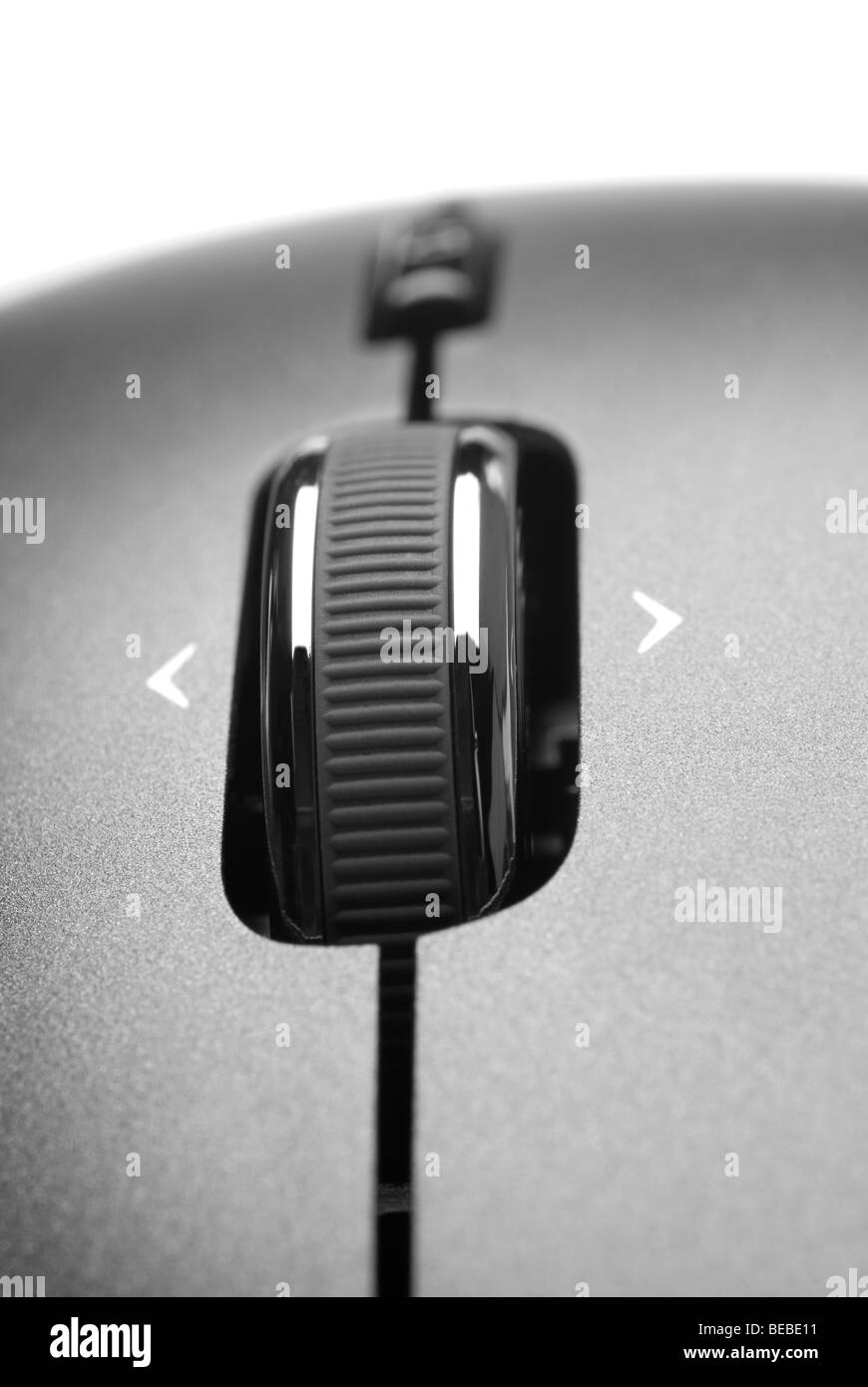 A close up of a mouse wheel shows its intricate detail. Stock Photo