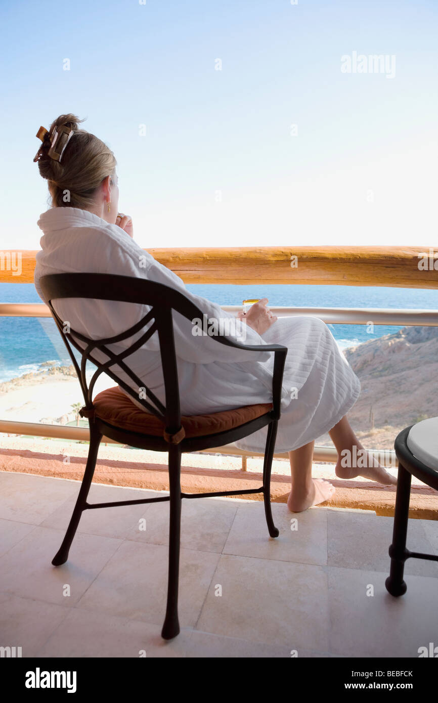 Woman looking at the sea view, Cabo San Lucas, Mexico Stock Photo