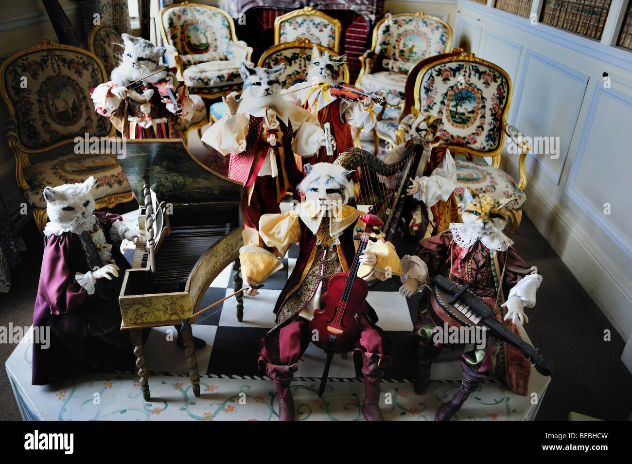 Paris, France Antique doll collection on Display in Music Room in
