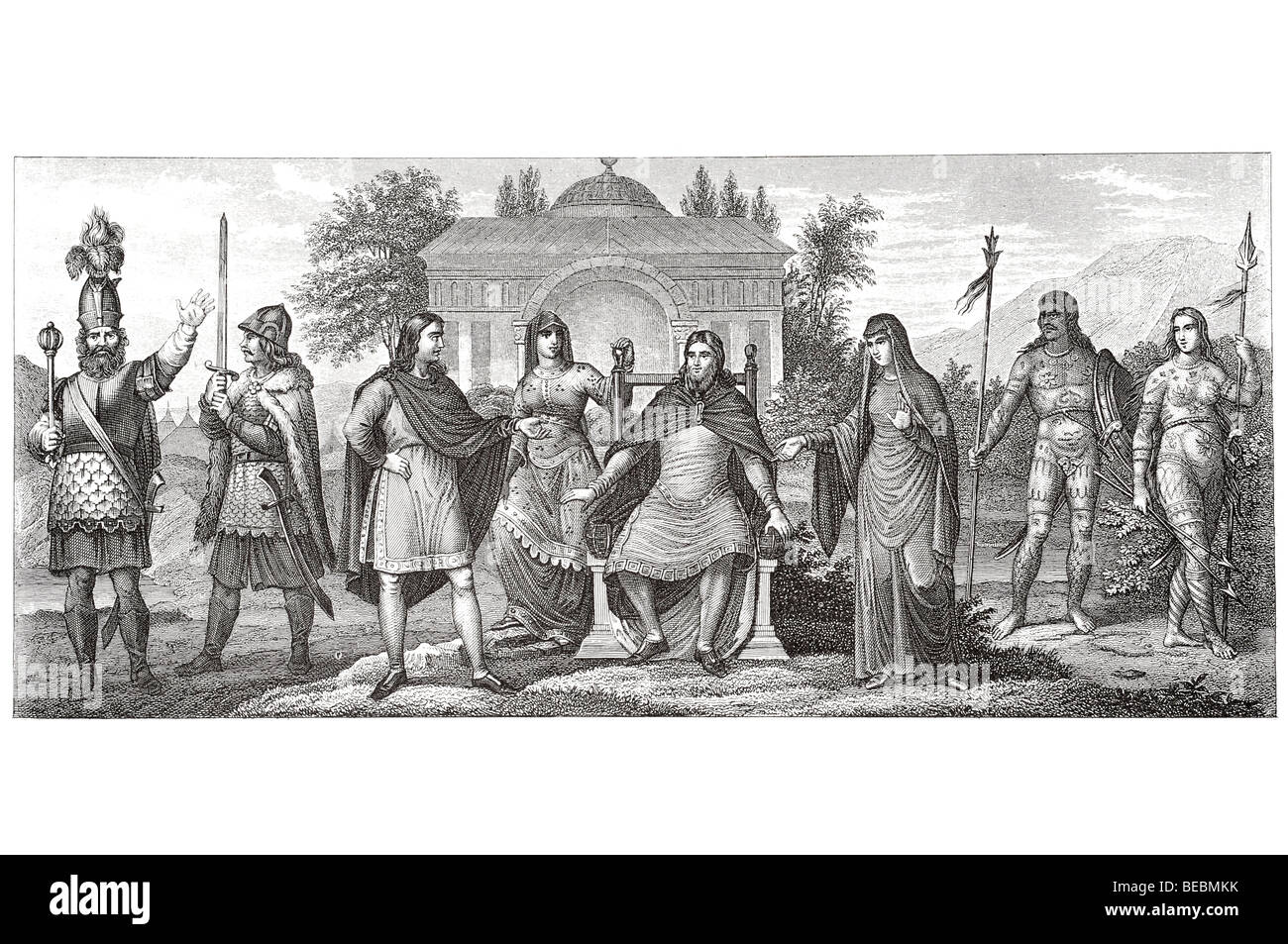 hun anglo saxon anglo saxon chieftan picts Stock Photo